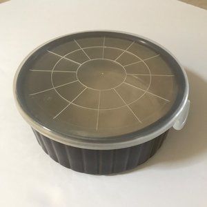 Sango Nova Brown Storage Bowl Lidded Oven Proof 6.75”